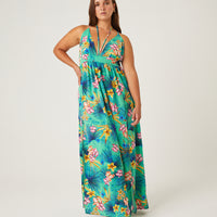 Curve Bold Tropical Maxi Dress Plus Size Dresses -2020AVE