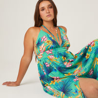 Curve Bold Tropical Maxi Dress Plus Size Dresses -2020AVE
