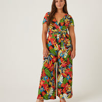 Curve Bright Tropical Jumpsuit Plus Size Rompers + Jumpsuits -2020AVE