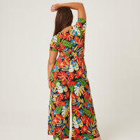 Curve Bright Tropical Jumpsuit Plus Size Rompers + Jumpsuits -2020AVE