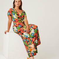 Curve Bright Tropical Jumpsuit Plus Size Rompers + Jumpsuits -2020AVE