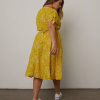 Curve Button Down Floral Sundress Plus Size Dresses -2020AVE