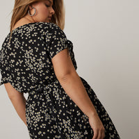 Curve Button Down Floral Sundress Plus Size Dresses -2020AVE