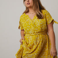 Curve Button Down Floral Sundress Plus Size Dresses -2020AVE