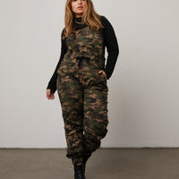 Curve Camouflage Overalls Plus Size Rompers + Jumpsuits -2020AVE