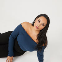 Curve Bodycon Smocked Top Plus Size Tops -2020AVE