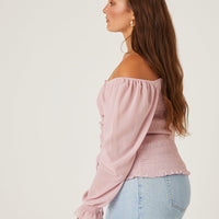 Curve Center Ruched Chiffon Top Plus Size Tops -2020AVE