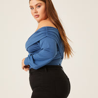 Curve Cera Wrap Top Plus Size Tops -2020AVE