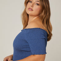 Curve Chambray Woven Romper Plus Size Rompers + Jumpsuits -2020AVE