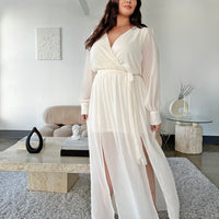 Curve Chiffon Long Sleeve Maxi Dress Plus Size Dresses -2020AVE