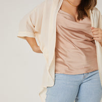 Curve Chiffon Open Front Cardigan Plus Size Outerwear -2020AVE