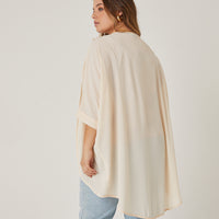 Curve Chiffon Open Front Cardigan Plus Size Outerwear -2020AVE