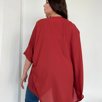 Curve Chiffon Open Front Cardigan Plus Size Outerwear -2020AVE