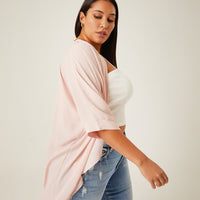 Curve Chiffon Open Front Cardigan Plus Size Outerwear -2020AVE