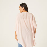 Curve Chiffon Open Front Cardigan Plus Size Outerwear -2020AVE
