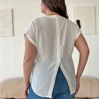 Curve Chiffon Pocket Tee Plus Size Tops -2020AVE