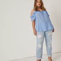 Curve Chiffon Ruffle Top Plus Size Tops -2020AVE