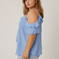 Curve Chiffon Ruffle Top Plus Size Tops -2020AVE