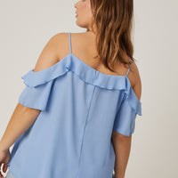 Curve Chiffon Ruffle Top Plus Size Tops -2020AVE