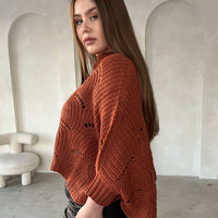 Curve Chunky Knit Poncho Sweater Plus Size Tops -2020AVE