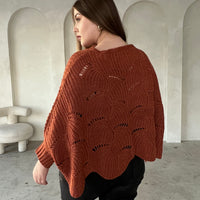 Curve Chunky Knit Poncho Sweater Plus Size Tops -2020AVE