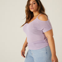Curve Cold Shoulder Knit Top Plus Size Tops -2020AVE