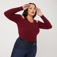 Curve Cold Shoulder Top Plus Size Tops -2020AVE