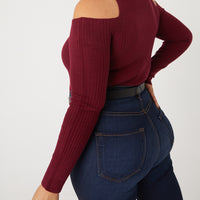 Curve Cold Shoulder Top Plus Size Tops -2020AVE