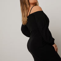 Curve Cold Shoulder Twist Dress Plus Size Dresses -2020AVE