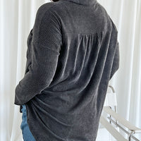 Curve Comfy Knit Button Up Shirt Plus Size Tops -2020AVE