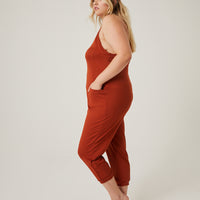 Curve Comfy Knit Jumpsuit Plus Size Rompers + Jumpsuits -2020AVE