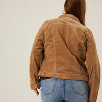 Curve Corduroy Jacket Plus Size Outerwear -2020AVE