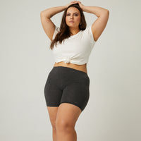Curve Cotton Bike Shorts Plus Size Bottoms -2020AVE