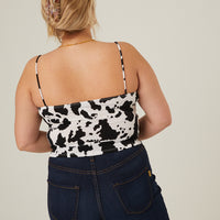 Curve Cow Print Tank Plus Size Tops -2020AVE