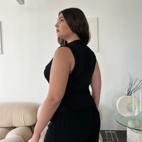 Curve Cowl Neck Shimmer Tank Plus Size Tops -2020AVE