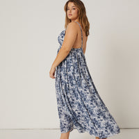 Curve Crepe Tie Dye Maxi Dress Plus Size Dresses -2020AVE