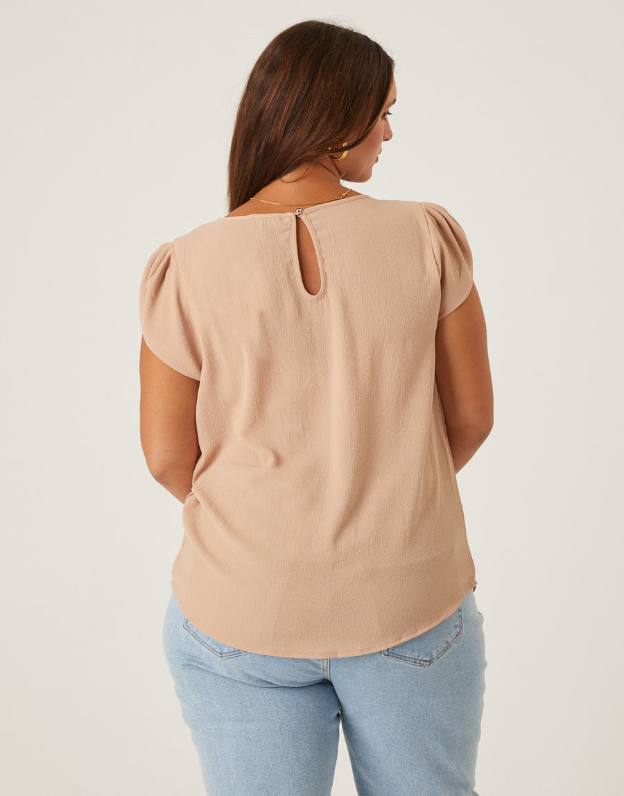 Curve Crinkle Cap Sleeve Blouse Plus Size Tops -2020AVE