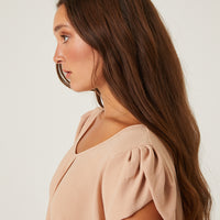 Curve Crinkle Cap Sleeve Blouse Plus Size Tops -2020AVE