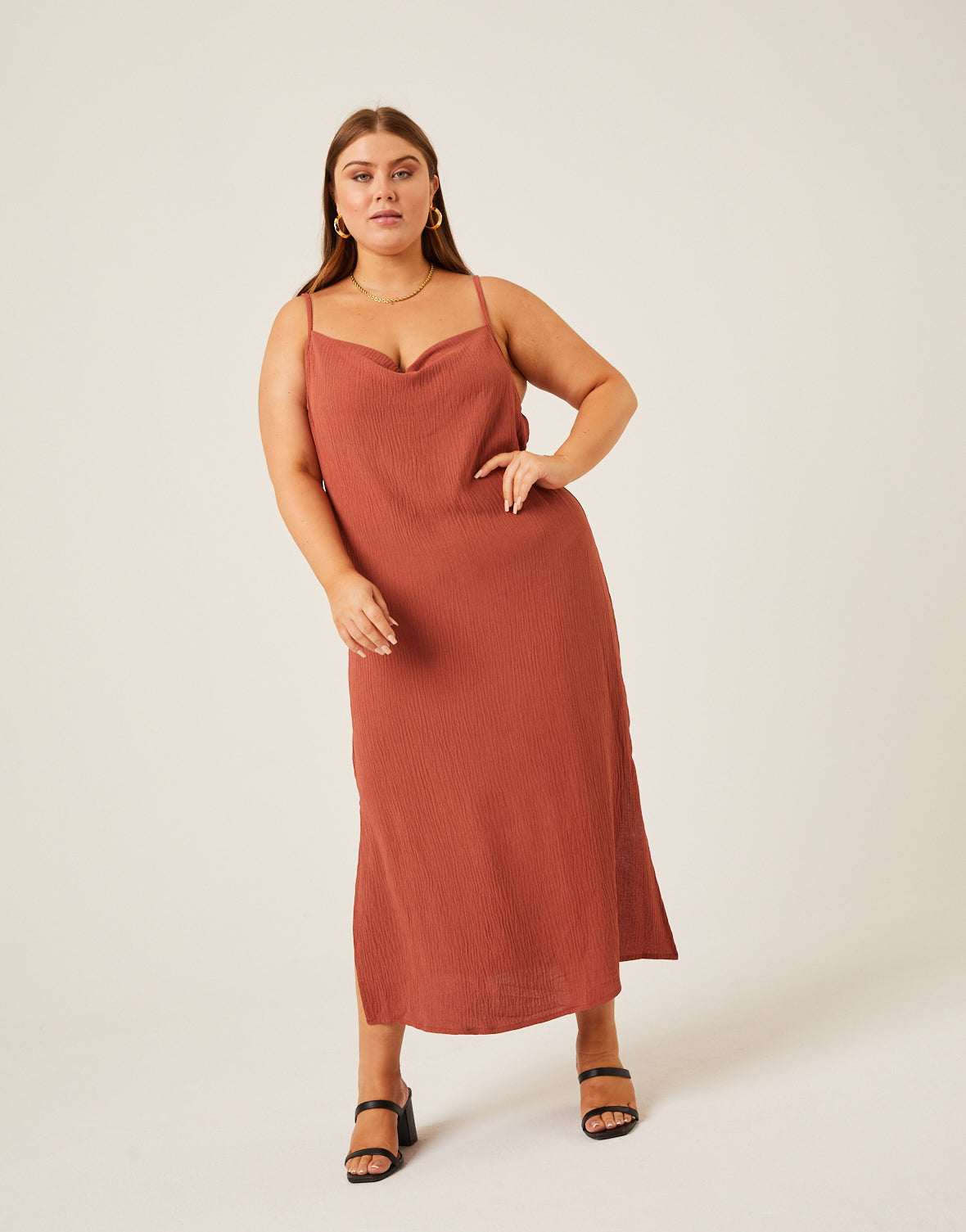 Plus Size Crinkle Woven Slip Dress 2020AVE Plus Size Crinkle Woven Slip Dress 2020AVE