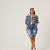 Curve Crochet Off The Shoulder Top Plus Size Tops -2020AVE