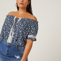 Curve Crochet Off The Shoulder Top Plus Size Tops -2020AVE