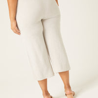Curve Cropped Linen Pants Plus Size Bottoms -2020AVE