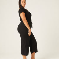 Curve Cropped Linen Pants Plus Size Bottoms -2020AVE
