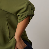 Curve Cuffed Sleeve Chiffon Blouse Plus Size Tops -2020AVE