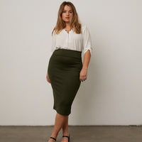 Curve Cuffed Sleeve Chiffon Blouse Plus Size Tops Off White 1XL -2020AVE