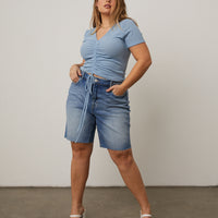 Curve Denim Bermuda Shorts Plus Size Bottoms -2020AVE