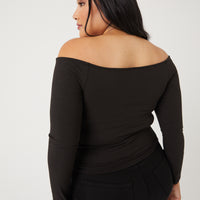 Curve Ruched Long Sleeve Top Plus Size Tops -2020AVE