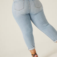 Curve Distressed Mom Jeans Plus Size Bottoms -2020AVE