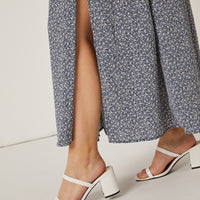 Curve Ditsy Double Slit Maxi Dress Plus Size Dresses -2020AVE