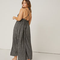 Curve Ditsy Double Slit Maxi Dress Plus Size Dresses -2020AVE